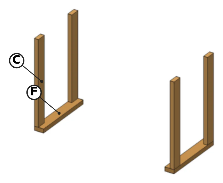 Two legs standing on a flat caster runner
