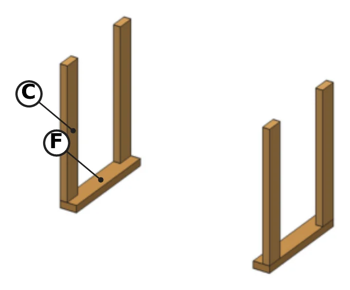 Two legs standing on a flat caster runner